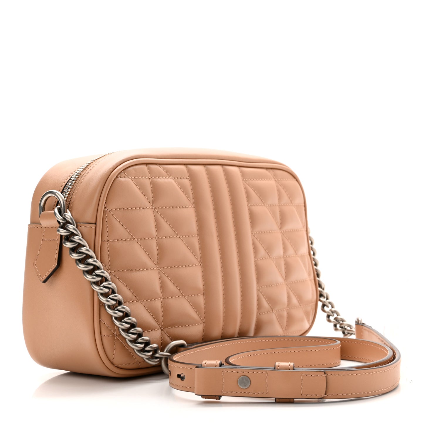 Calfskin Matelasse Aria Small GG Marmont Chain Shoulder Bag Camelia