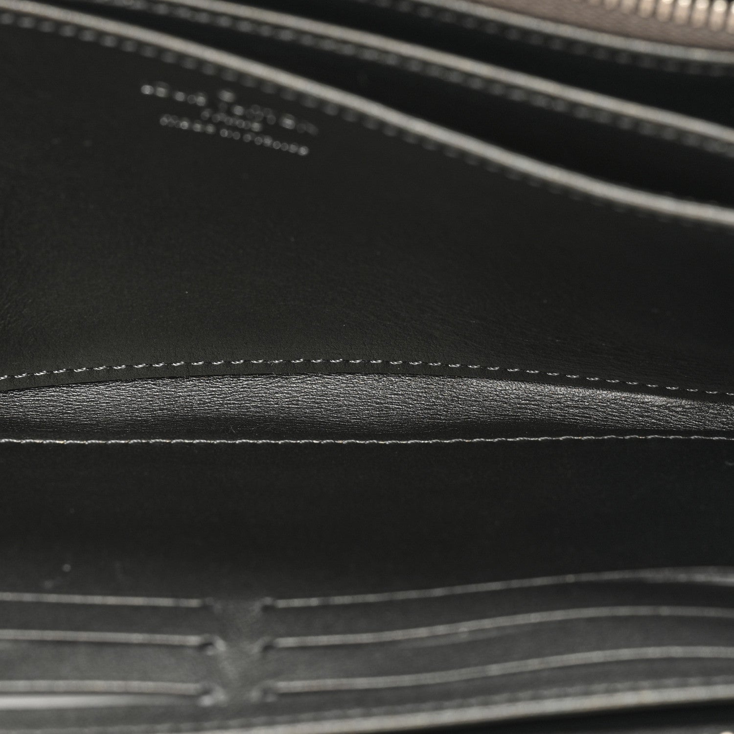 Louis Vuitton Lambskin Embossed Monogram Coussin Zippy Wallet Anthracite 9 of 13