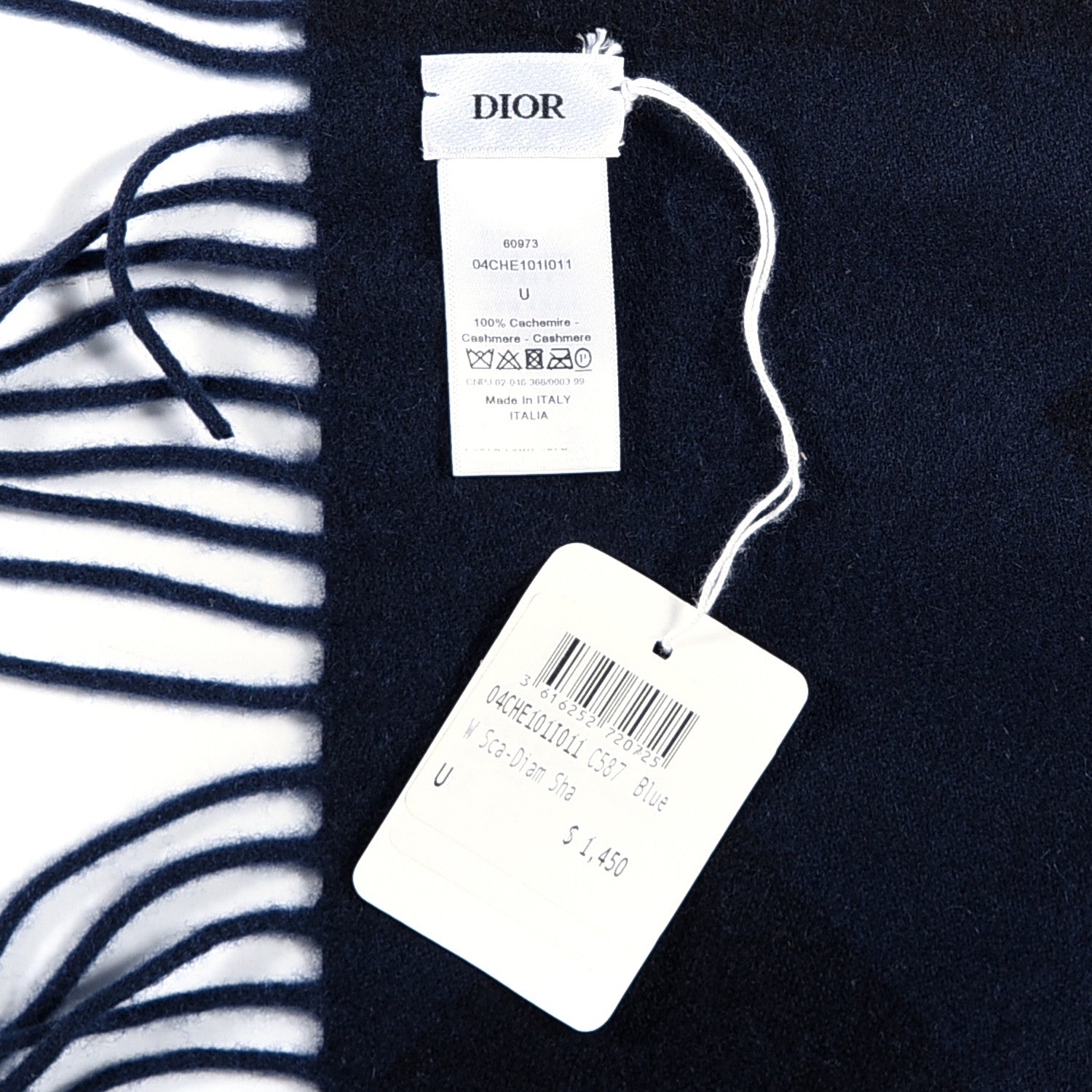 Christian Dior Cashmere Check'N'Dior Triangle Blue 2 of 2