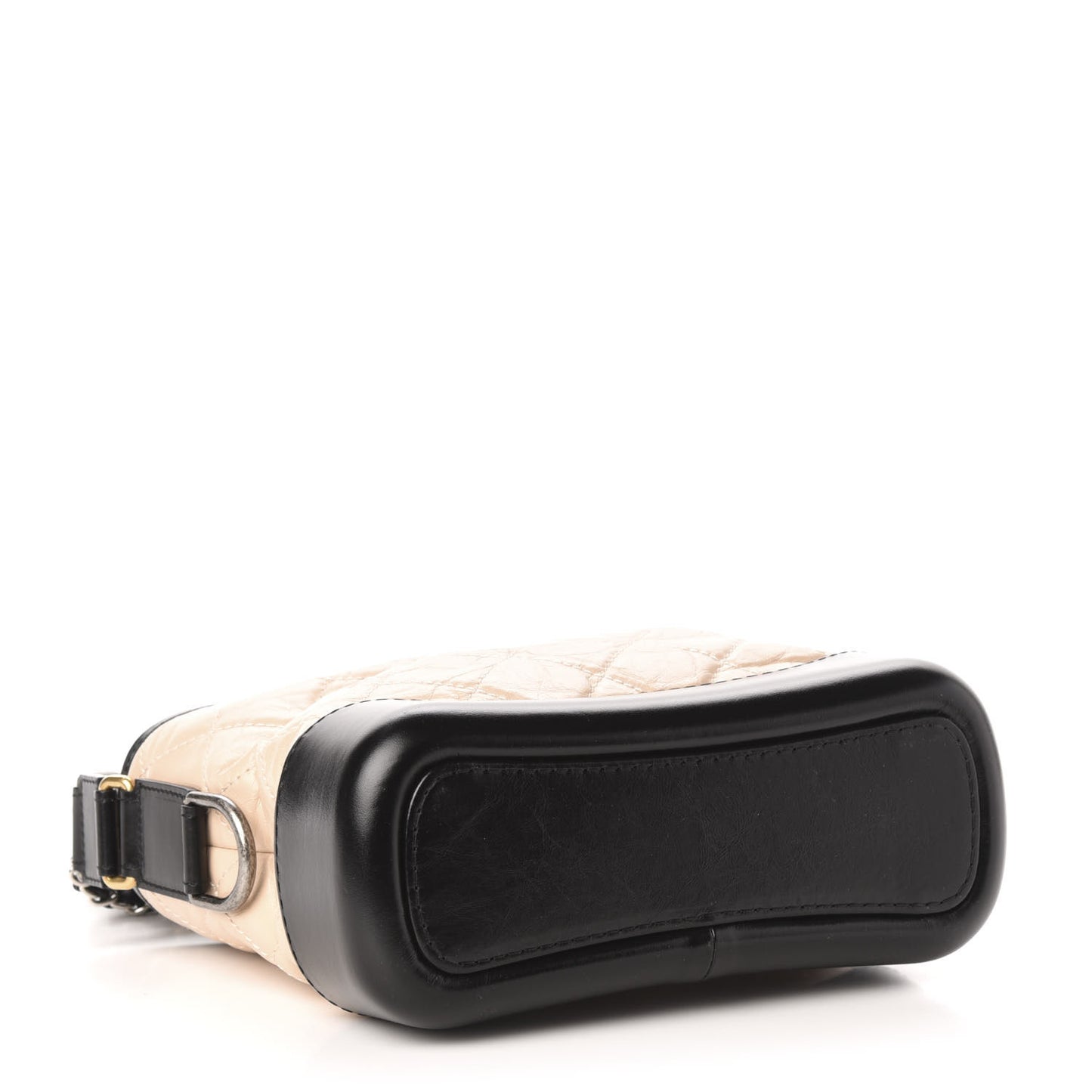 Aged Calfskin Quilted Small Gabrielle Hobo Beige Black