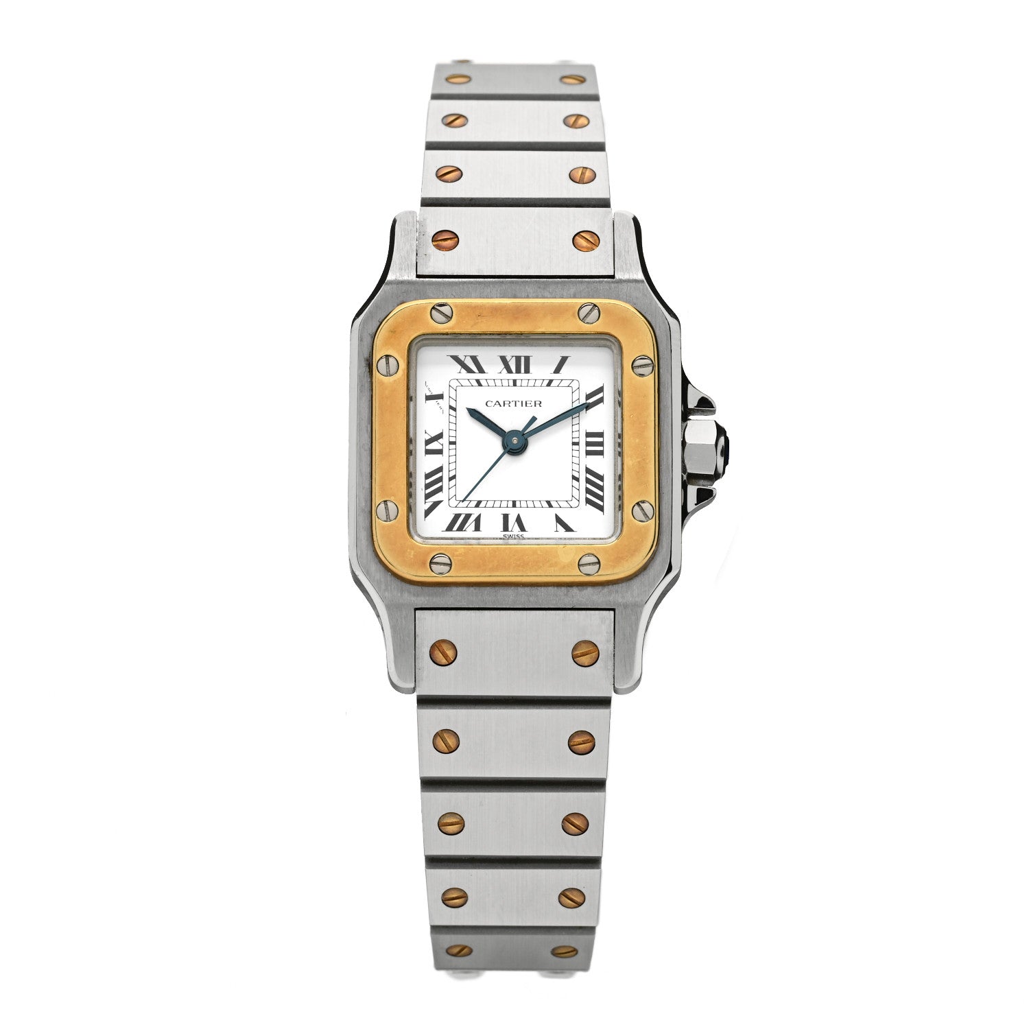 Cartier Stainless Steel 18K Yellow Gold 24mm Santos De Cartier Galbee Automatic Watch 1 of 5