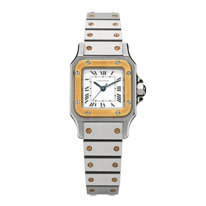 Cartier Stainless Steel 18K Yellow Gold 24mm Santos De Cartier Galbee Automatic Watch 1 of 5
