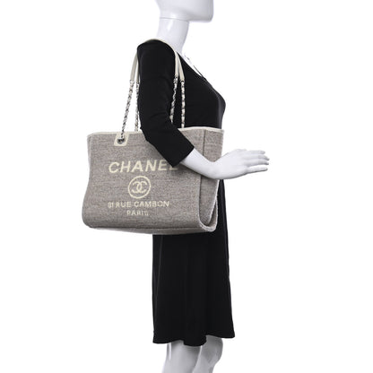 Chanel Mixed Fibers Calfskin Small Deauville Tote Light Grey 2 of 10