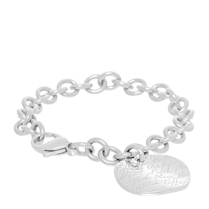 Tiffany Sterling Silver Notes Round Tag Charm Bracelet 1 of 3