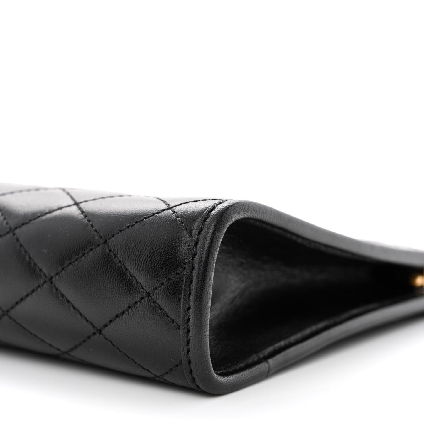 Lambskin Quilted Monogram Baby Victoire Chain Clutch Bag Black