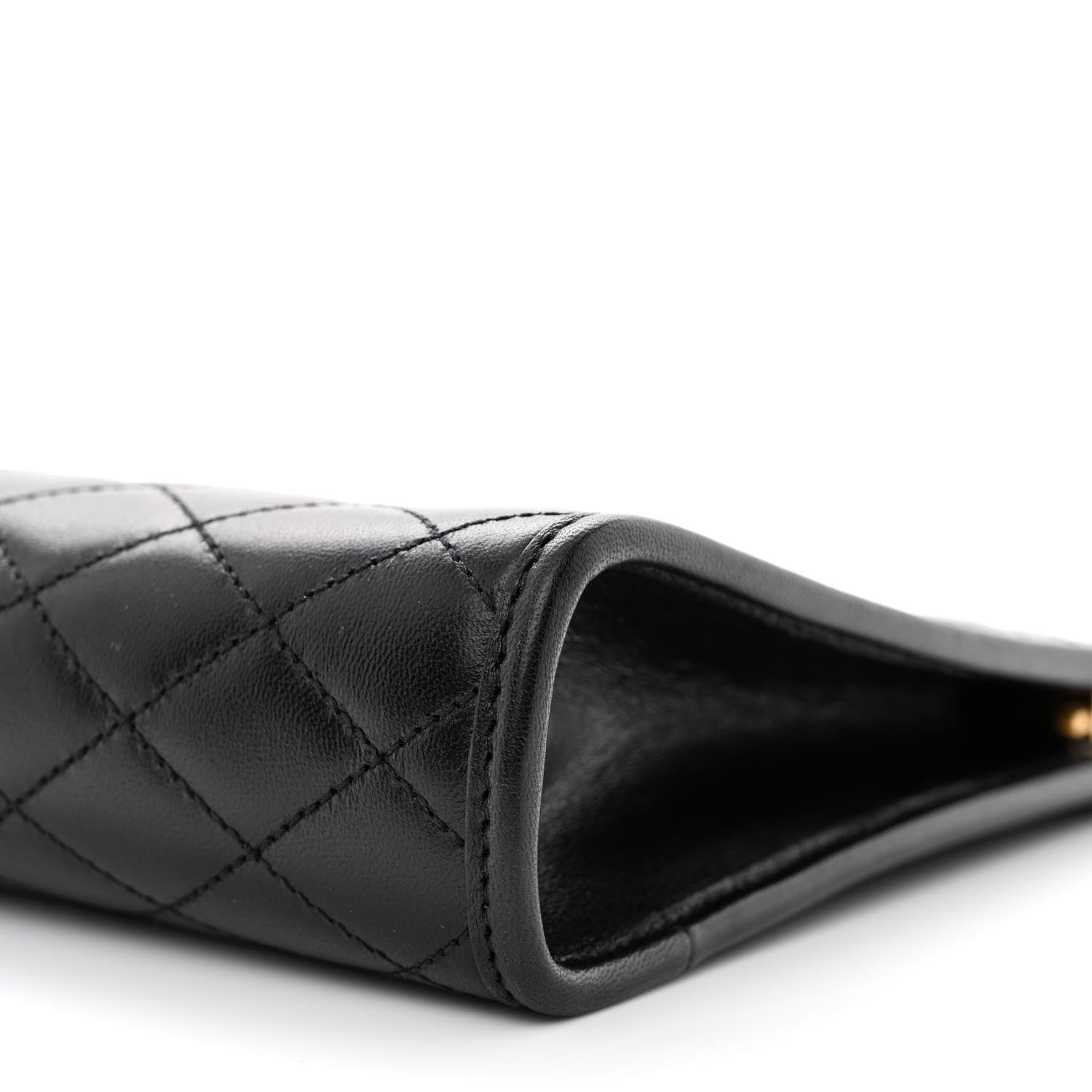 Saint Laurent Lambskin Quilted Monogram Baby Victoire Chain Clutch Bag Black 10 of 11