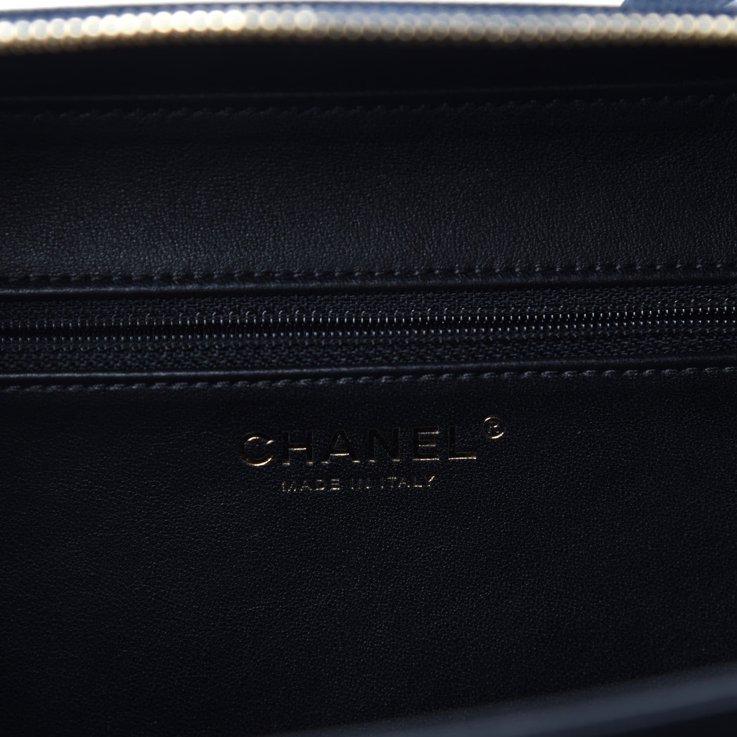 Chanel Caviar Quilted Large CC Filigree Vanity Case Navy Black 8 of 11