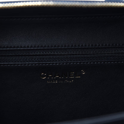 Chanel Caviar Quilted Large CC Filigree Vanity Case Navy Black 8 of 11