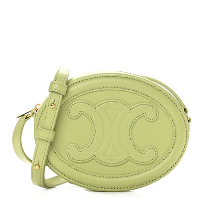 Celine Smooth Calfskin Cuir Small Triomphe Oval Purse Crossbody Light Jade 1 of 11
