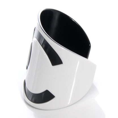 Chanel Resin CC Cuff Black White 3 of 5