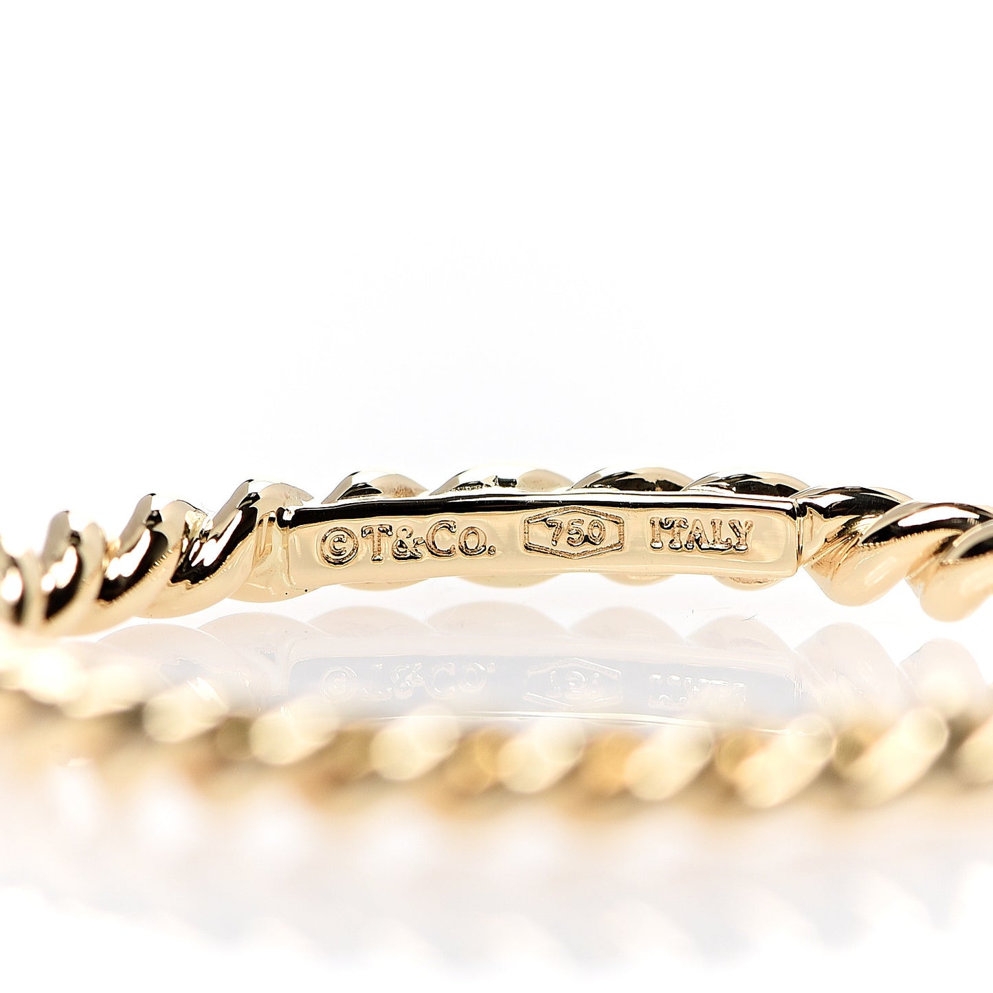 18K Yellow Gold Narrow Twist Ring 58 8.5