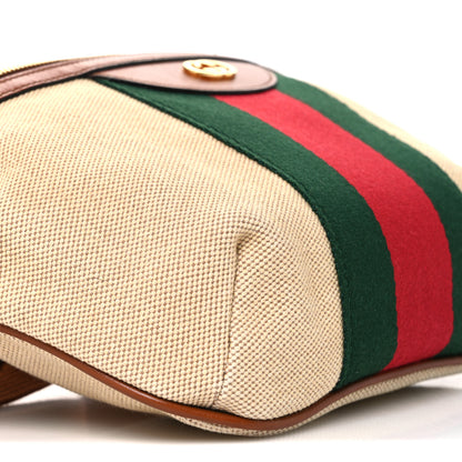 Gucci Vintage Canvas Web Belt Bag Sand Cuir 9 of 10