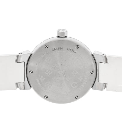 Louis Vuitton Stainless Steel Rubber 34mm Tambour Quartz Watch White 4 of 5