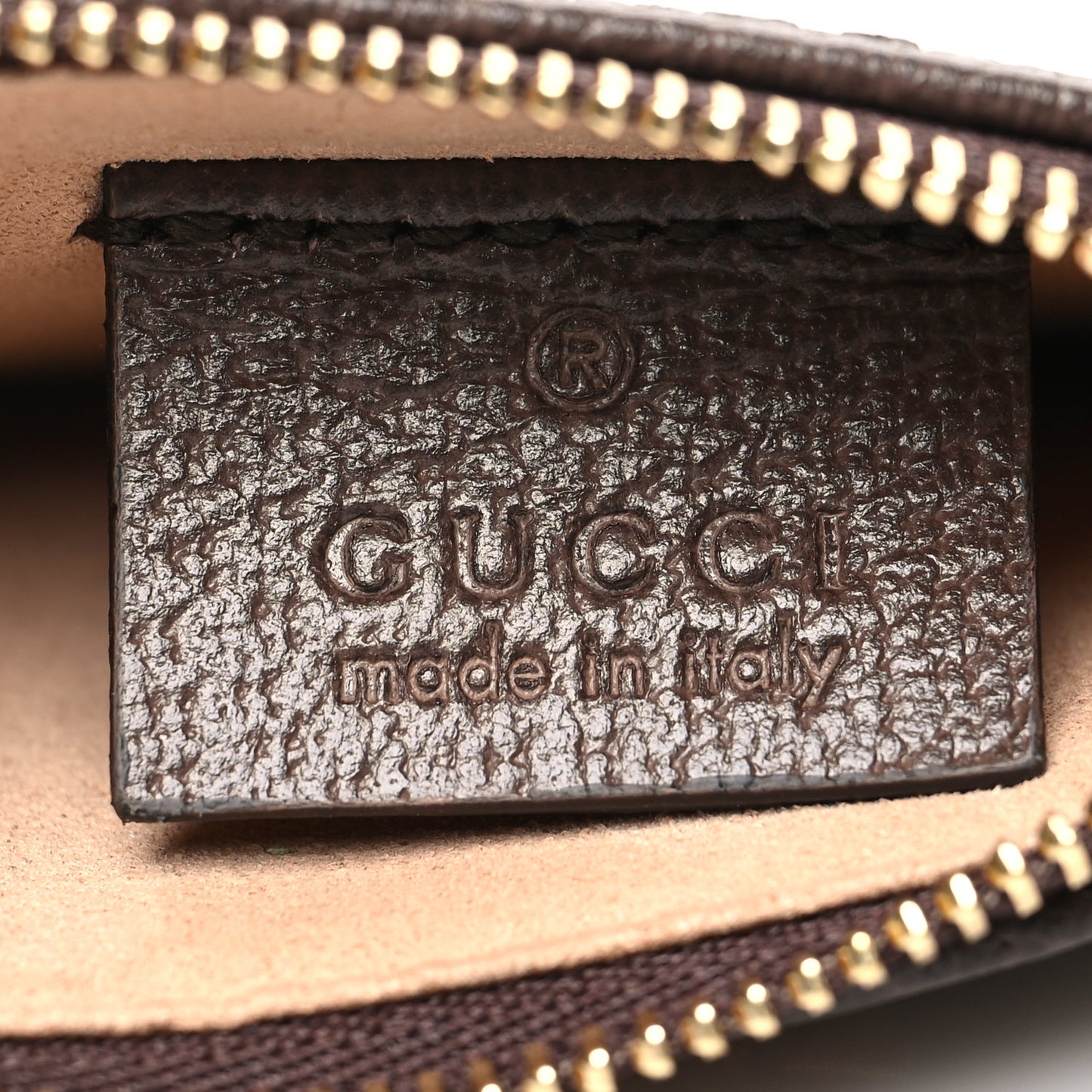 GG Supreme Monogram Web Ophidia Zip Card Case Brown