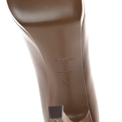 Saint Laurent Calfskin Tribtoo Pump 35 Brown 6 of 9