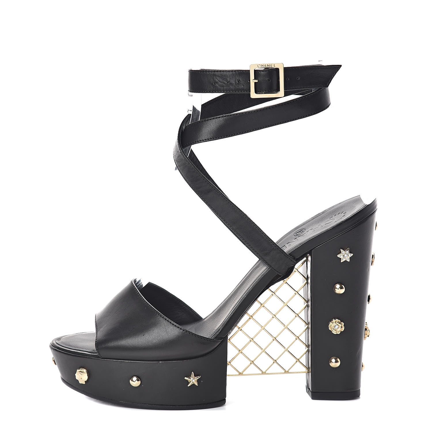 Chanel Calfskin Studded Platform Pumps 40 Black 1 of 10