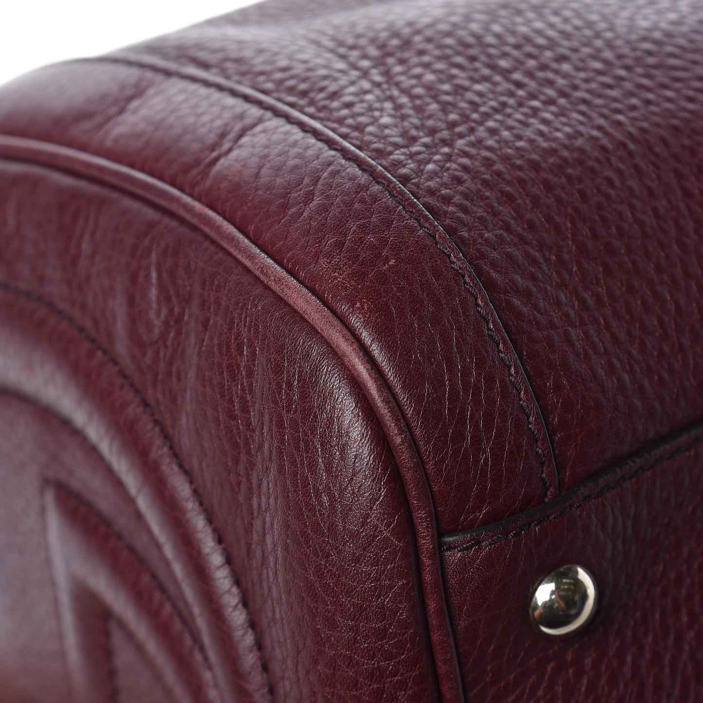 Pebbled Calfskin Medium Soho Boston Burgundy