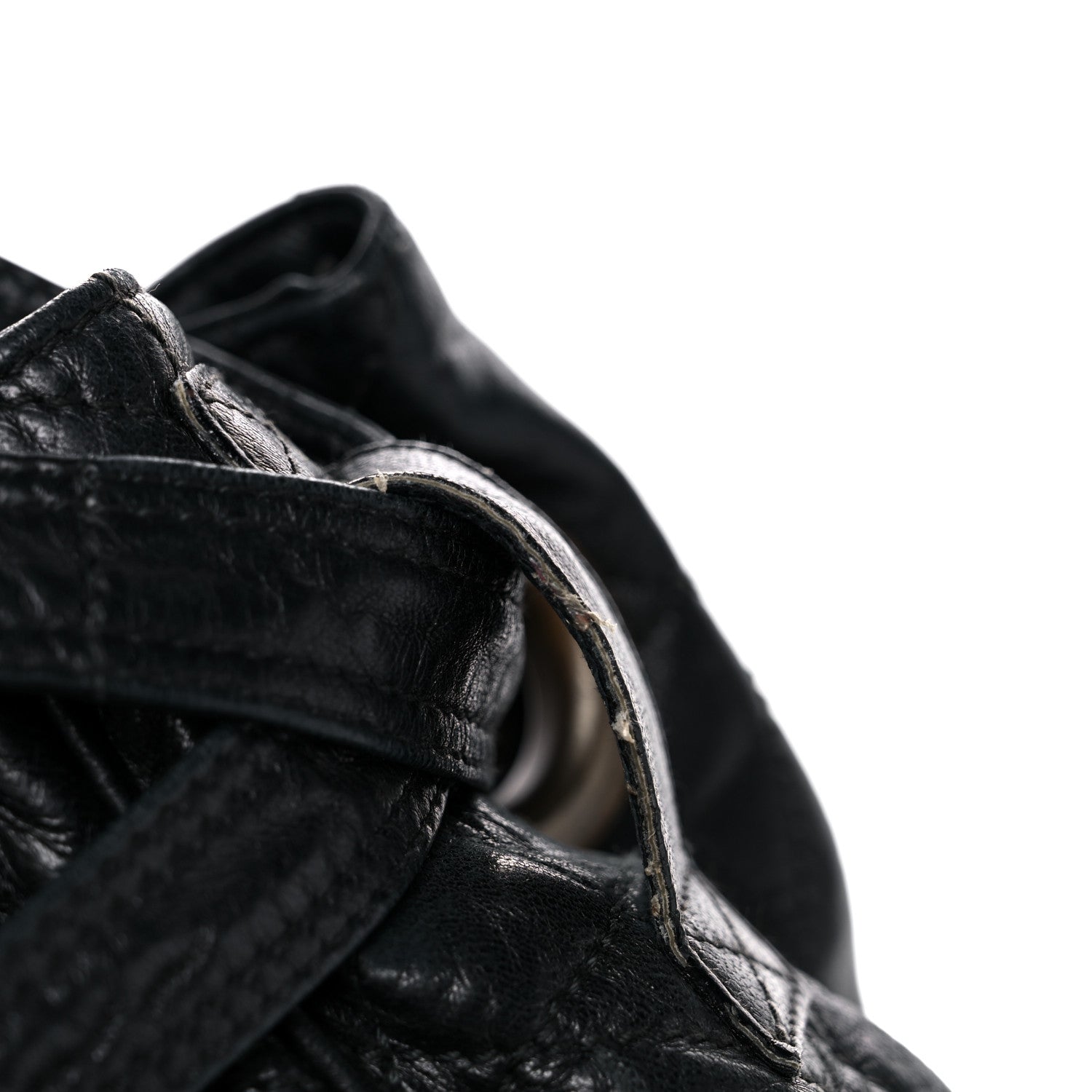 Christian Dior Lambskin Cannage Drawstring Bag Black 29 of 33