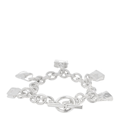 Hermes Sterling Silver Five Bags Amulette Charm Bracelet ST 2 of 5