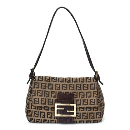Fendi Zucchino Vitello Mini Mama Baguette Mogano Panna Bruciato 1 of 8