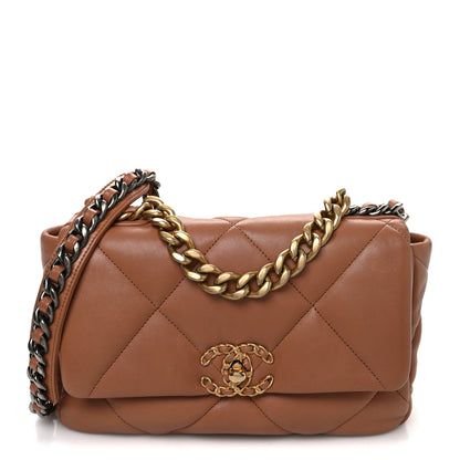 Chanel Lambskin Quilted Medium Chanel 19 Flap Brown 1 of 11