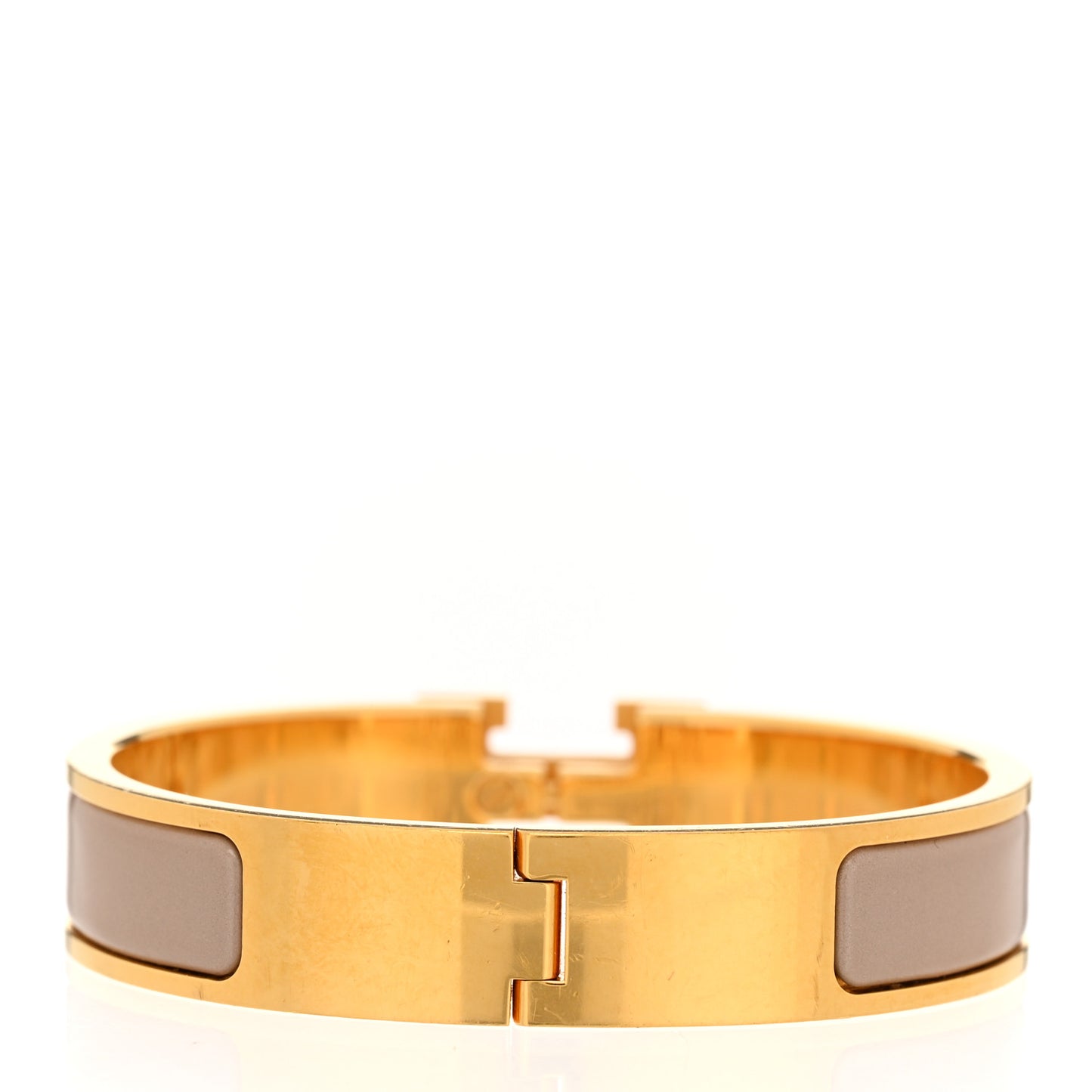 Enamel Narrow Clic Clac H Bracelet PM Marron Glace