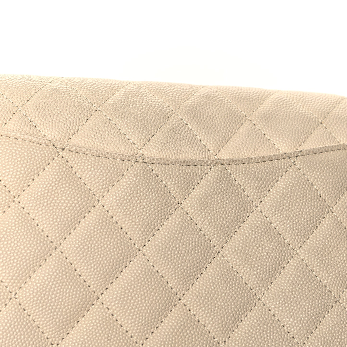 Caviar Quilted Square Wallet On Chain WOC White