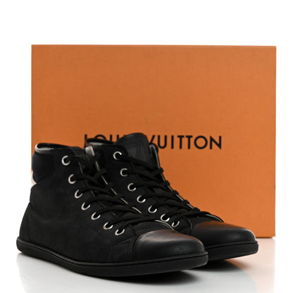 Louis Vuitton Nylon Damier Graphite Baseball High Top Sneaker Boots 11 9 of 9