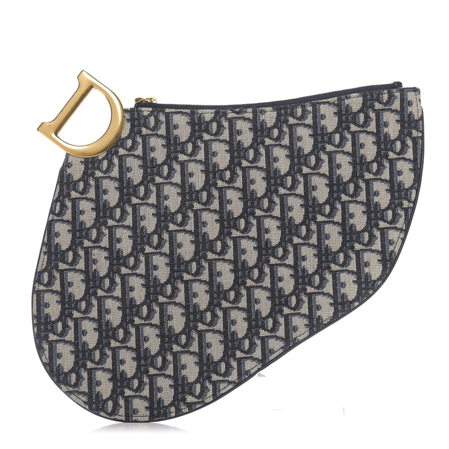 Christian Dior Oblique Saddle Pouch Clutch Blue 1 of 6