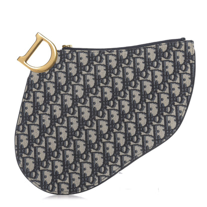 Christian Dior Oblique Saddle Pouch Clutch Blue 1 of 6