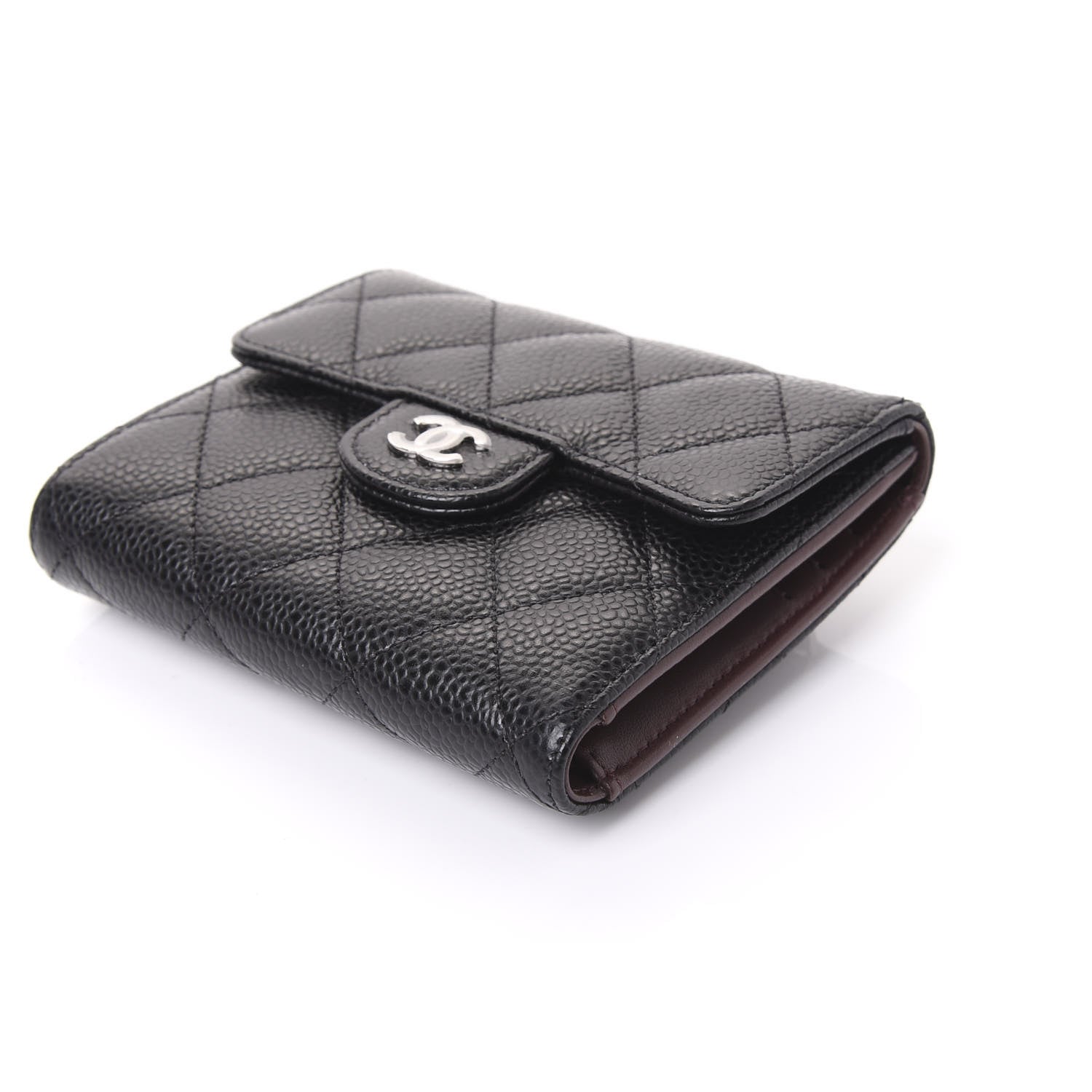 Chanel Caviar Quilted Compact Flap Wallet Black 6 of 10