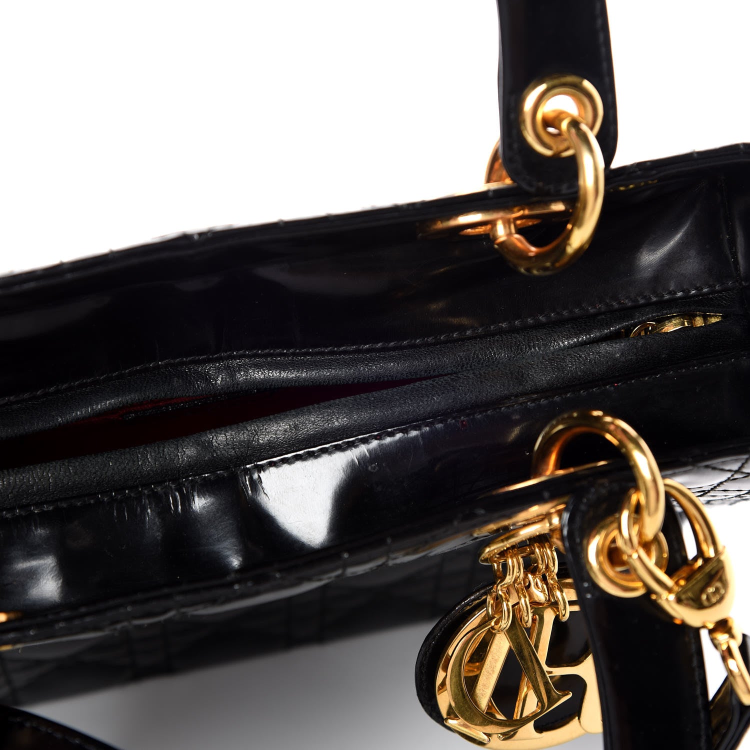 Christian Dior Patent Cannage Medium Lady Dior Black 11 of 15
