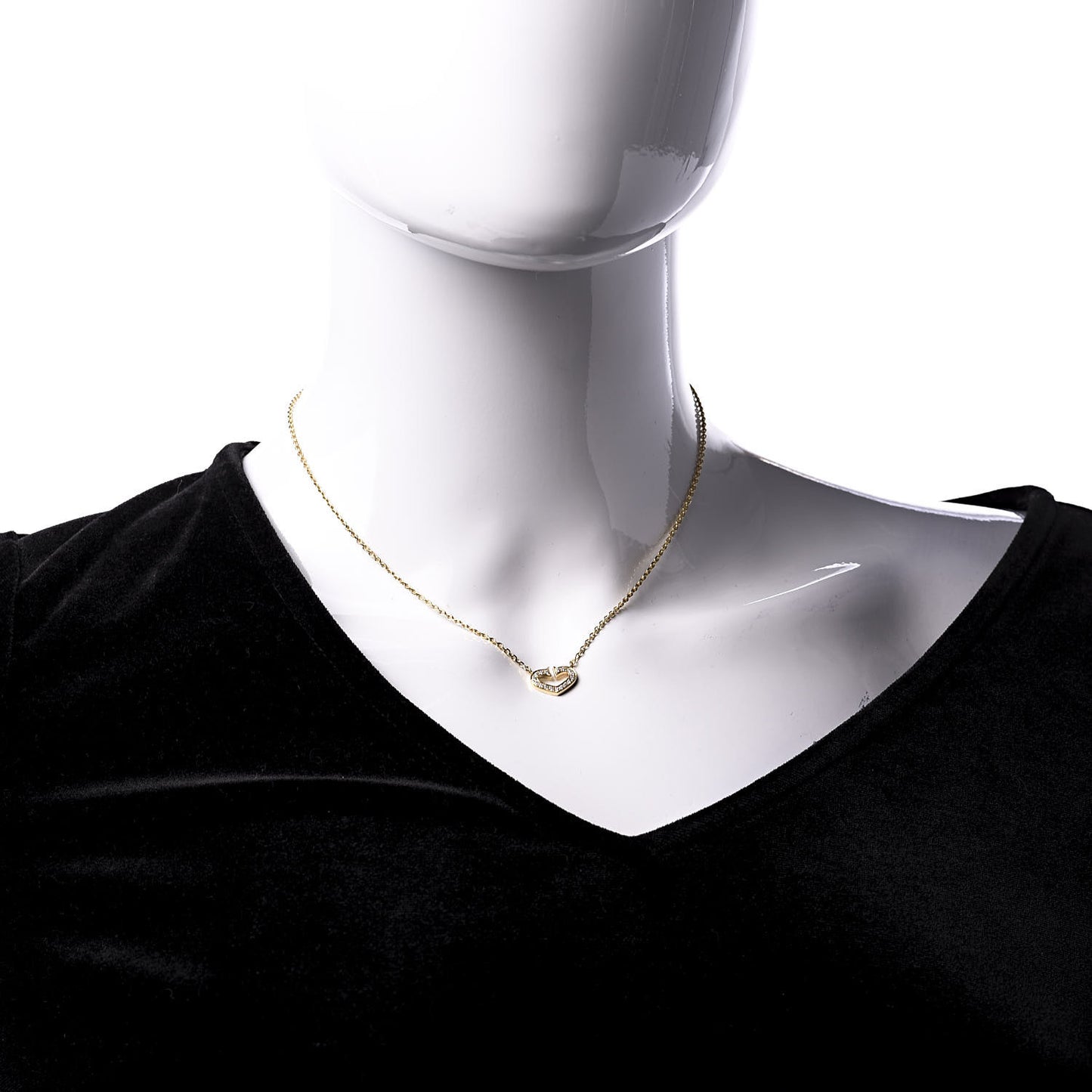 18K Yellow Gold Diamond Hearts And Symbols Pendant Necklace