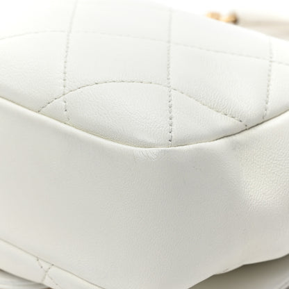 Chanel Lambskin Quilted Small Circular Handle Bag White 12 of 12