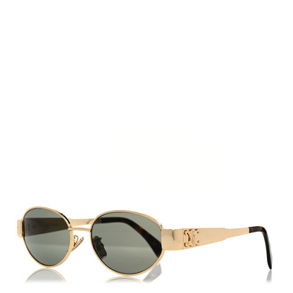 Celine Metal Triomphe 01 Sunglasses CL40235U Gold Green 1 of 7
