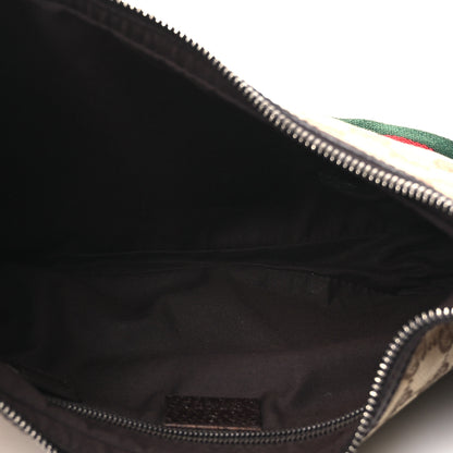 Gucci Monogram Web Medium Half Moon Hobo Dark Brown 5 of 14