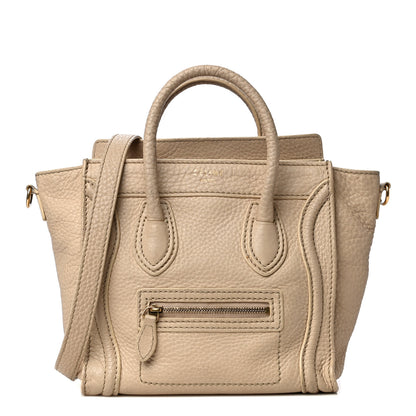 Celine Pebbled Calfskin Nano Luggage Dune 1 of 24