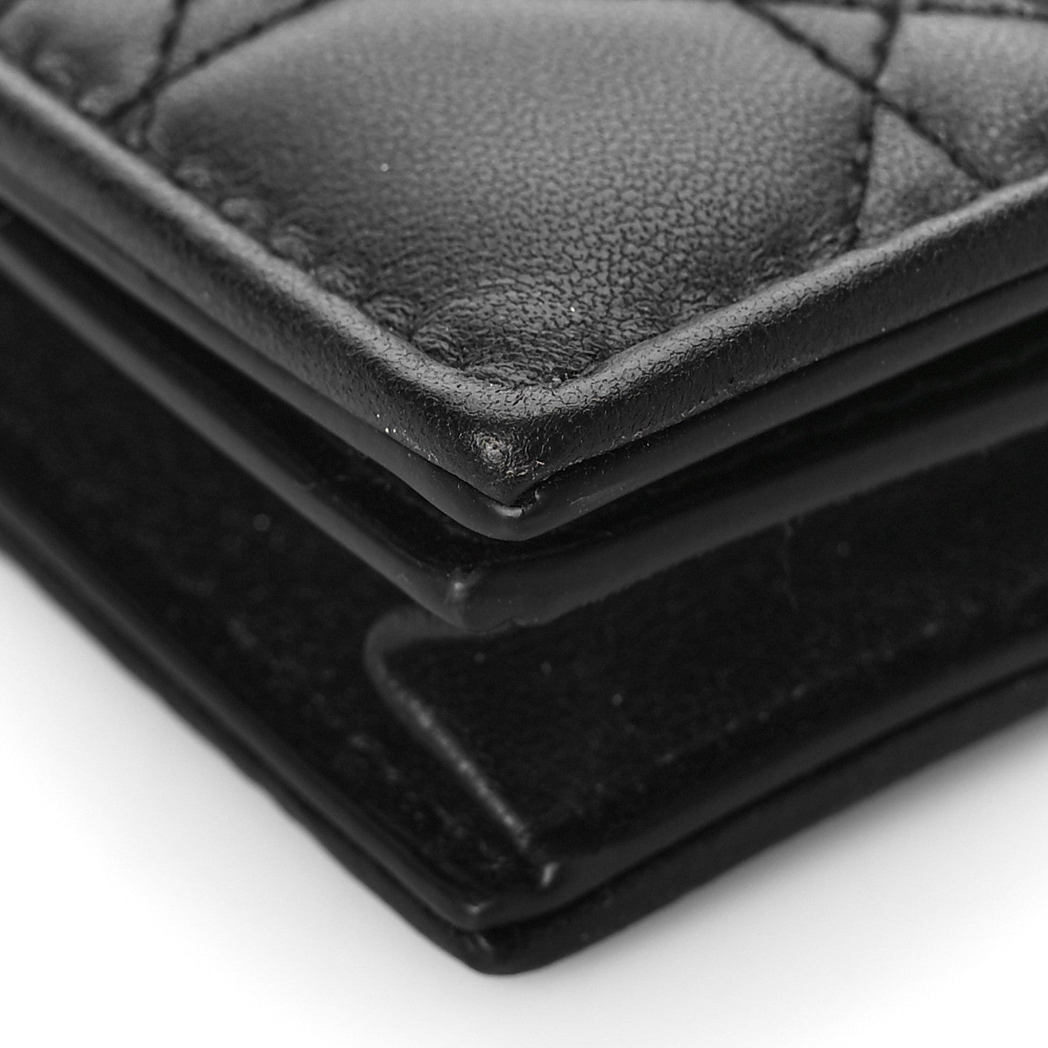 Christian Dior Lambskin Cannage Small Lady Dior Flap Card Holder Black 8 of 9