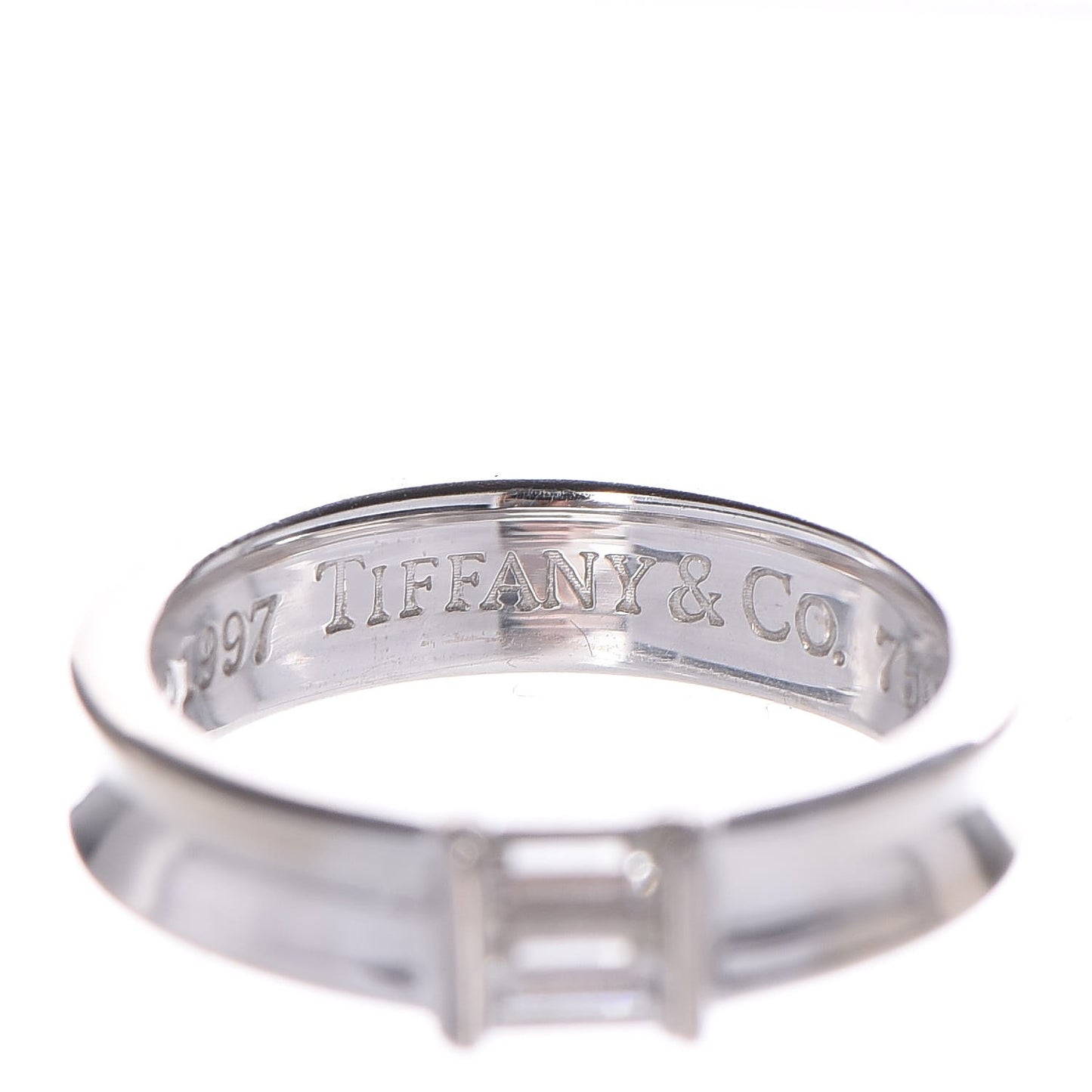18K White Gold Diamond Baguette Stackable Ring 51 4.5