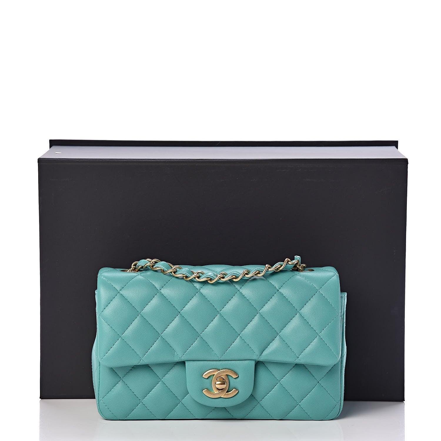 Chanel Lambskin Quilted Mini Rectangular Flap Green 11 of 11