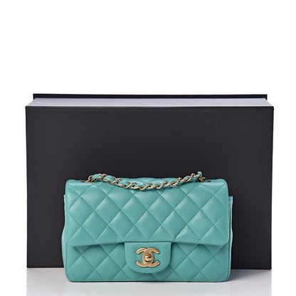 Chanel Lambskin Quilted Mini Rectangular Flap Green 11 of 11