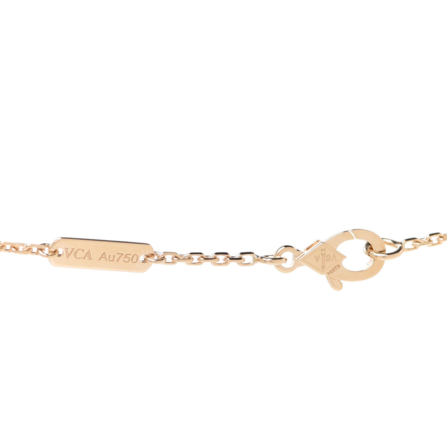 18K Yellow Gold Carnelian Vintage Alhambra Pendant Necklace