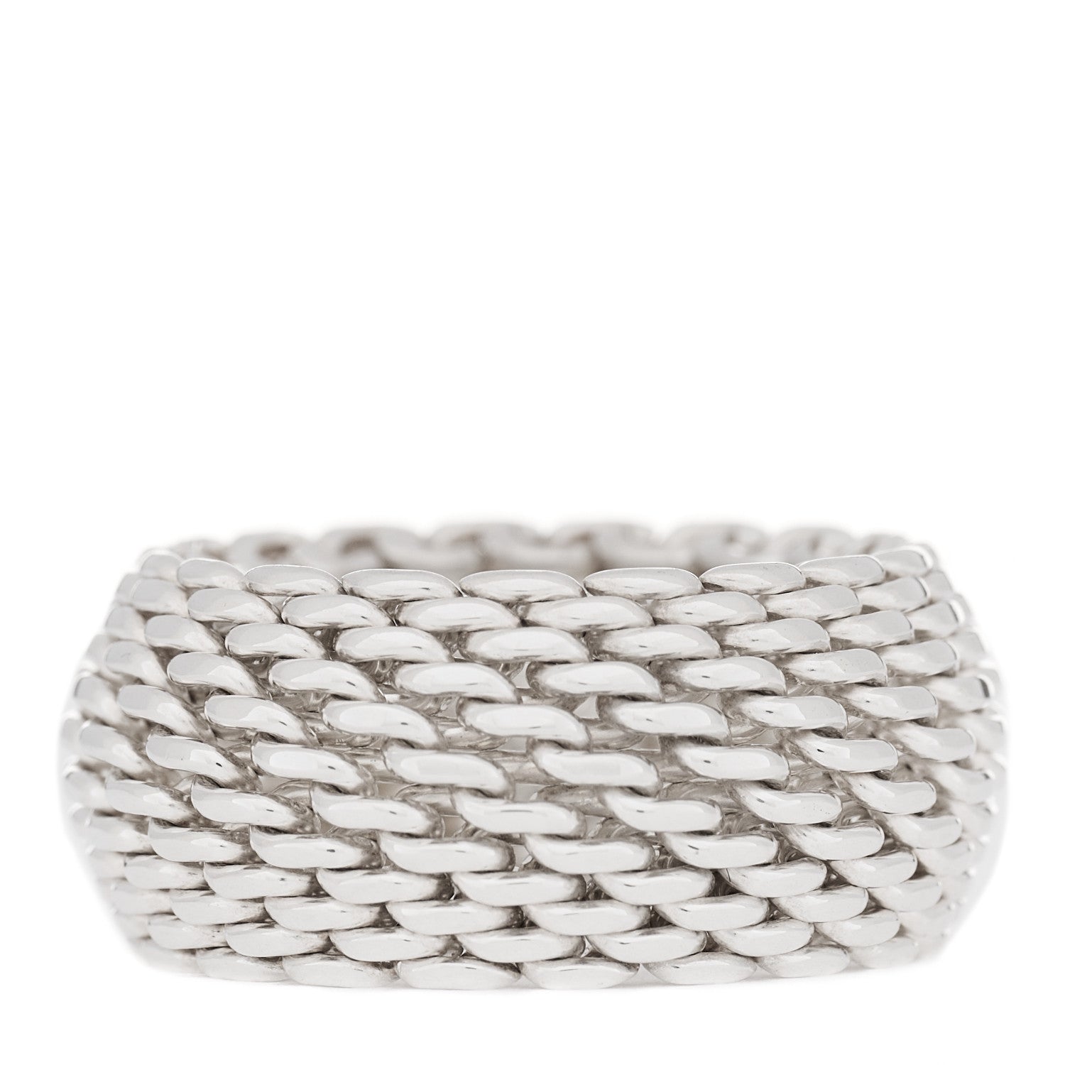 Tiffany Sterling Silver Somerset Mesh Ring 48 4.5 1 of 4