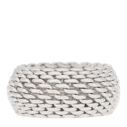 Tiffany Sterling Silver Somerset Mesh Ring 48 4.5 1 of 4