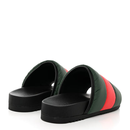 Gucci Nylon Web Womens Slide Sandals 40 Black Green Red 4 of 9