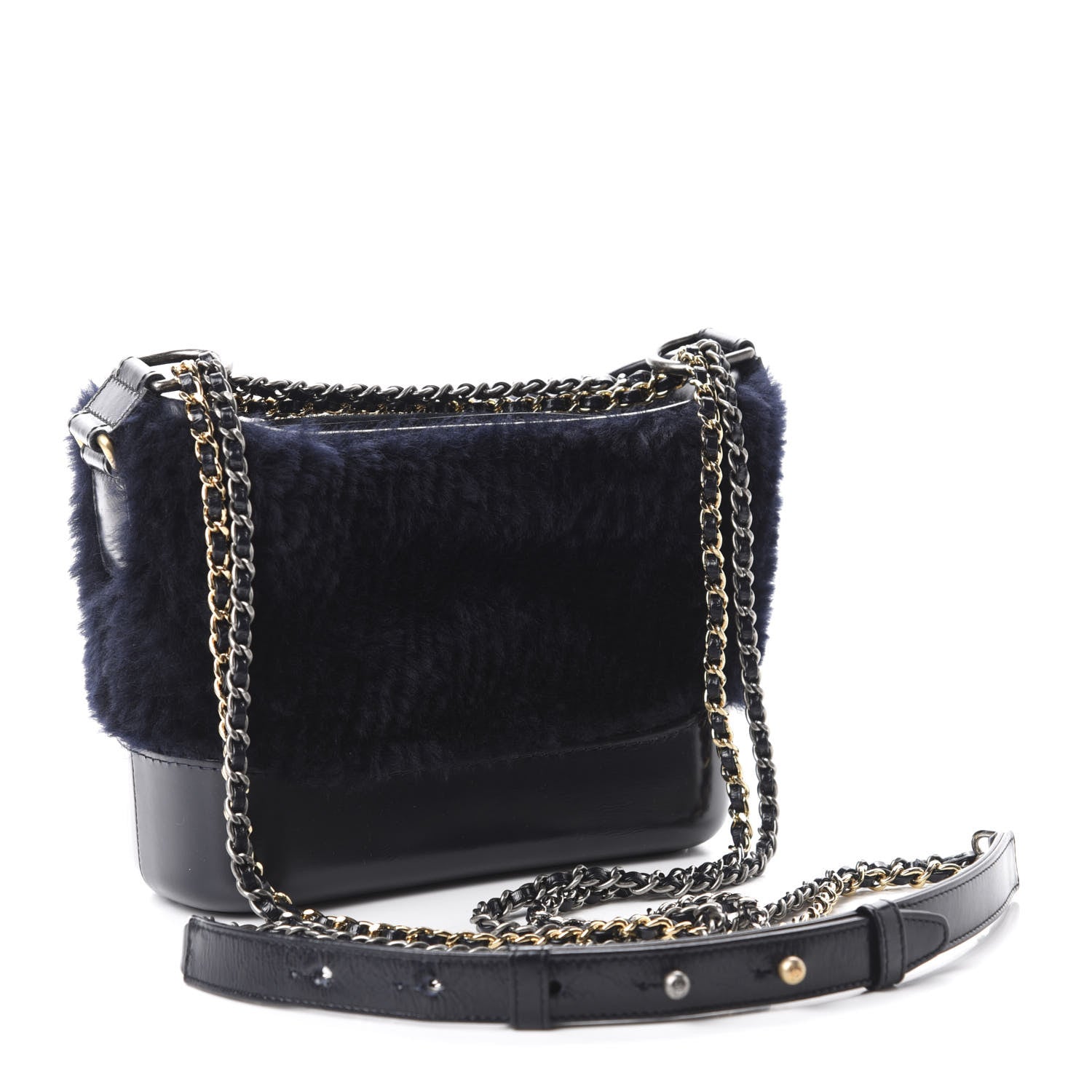 Chanel Shearling Small Gabrielle Hobo Navy 3 of 10