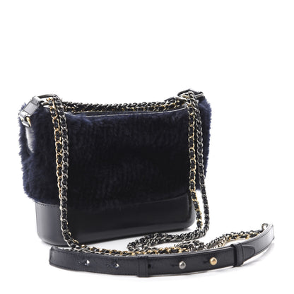 Chanel Shearling Small Gabrielle Hobo Navy 3 of 10
