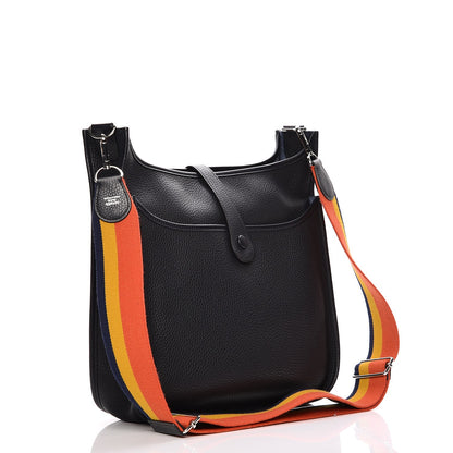 Hermes Taurillon Clemence Amazone Evelyne III GM Bleu Nuit 3 of 7
