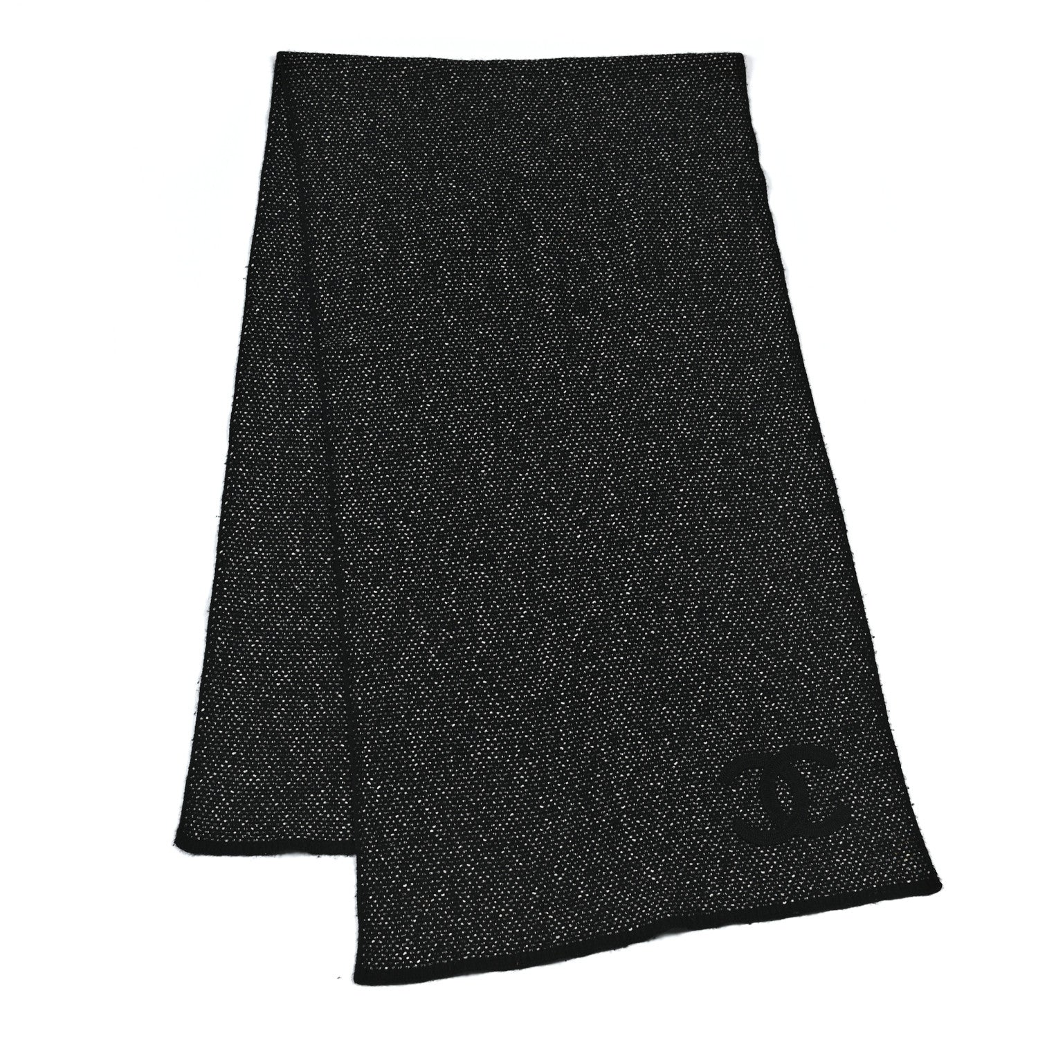 Chanel Cotton Cashmere CC Scarf Black 2 of 5