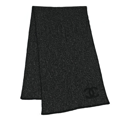 Chanel Cotton Cashmere CC Scarf Black 2 of 5